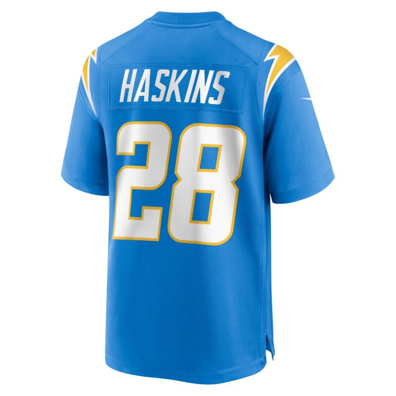 Hassan Haskins Los Angeles Chargers Team Game Jersey - Powder Blue - Image 3