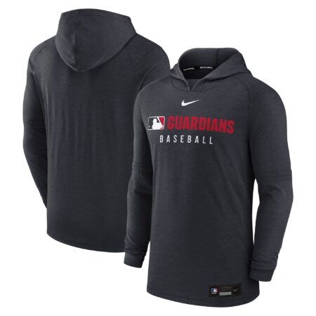Cleveland Guardians Collection Tri-Blend Performance Pullover Hoodie - Heather Black