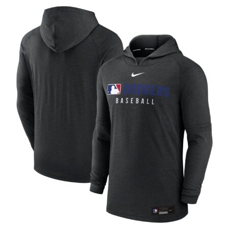 Los Angeles Dodgers Collection Tri-Blend Performance Pullover Hoodie - Heather Black