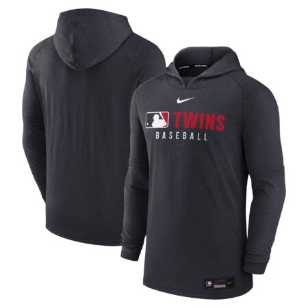 Minnesota Twins Collection Tri-Blend Performance Pullover Hoodie - Heather Black