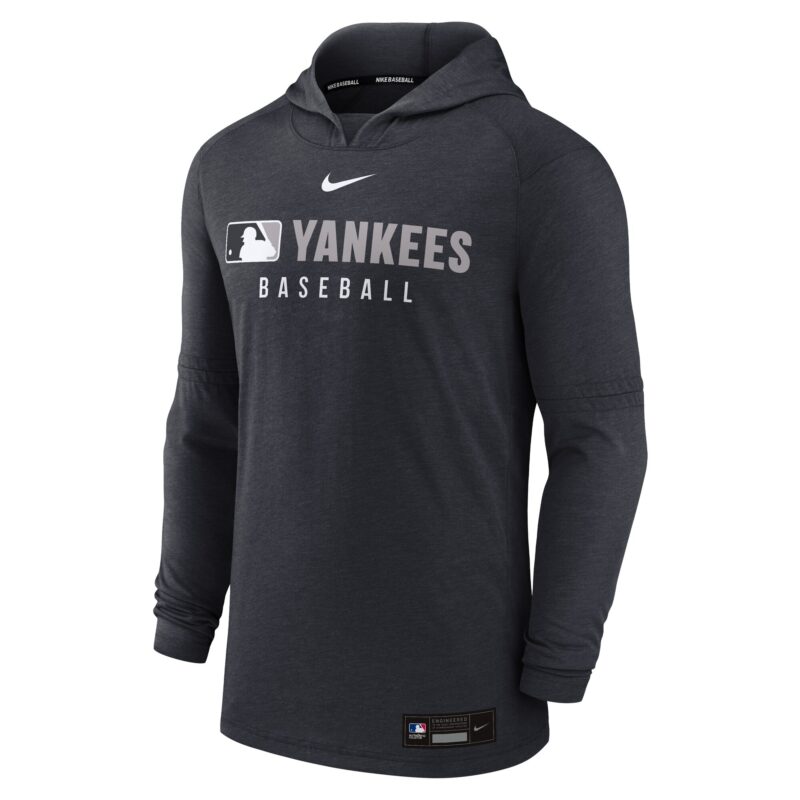 New York Yankees Collection Tri-Blend Performance Pullover Hoodie - Heather Black - Image 2