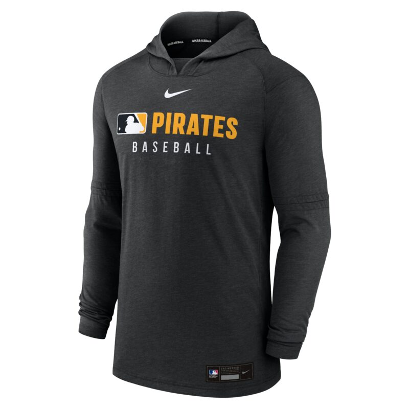 Pittsburgh Pirates Collection Tri-Blend Performance Pullover Hoodie - Heather Black - Image 2