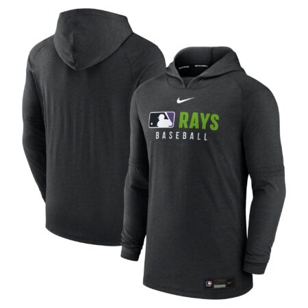 Tampa Bay Rays Collection Tri-Blend Performance Pullover Hoodie - Heather Black