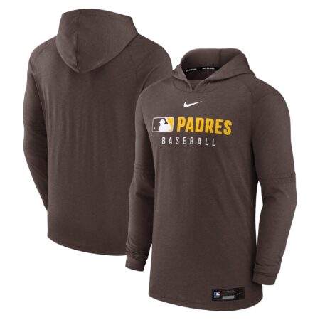 San Diego Padres Collection Tri-Blend Performance Pullover Hoodie - Heather Brown