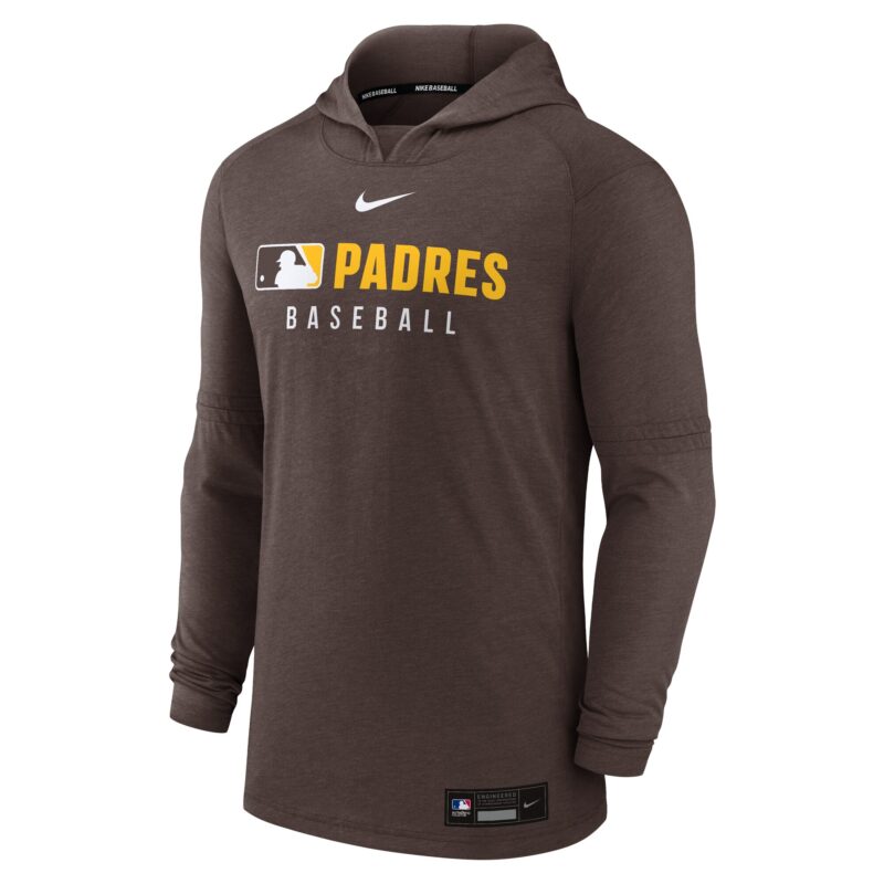 San Diego Padres Collection Tri-Blend Performance Pullover Hoodie - Heather Brown - Image 2