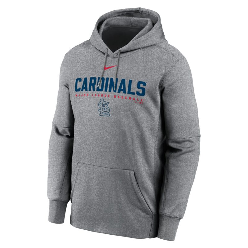 St. Louis Cardinals Therma Fleece Pullover Hoodie - Heather Charcoal - Image 2