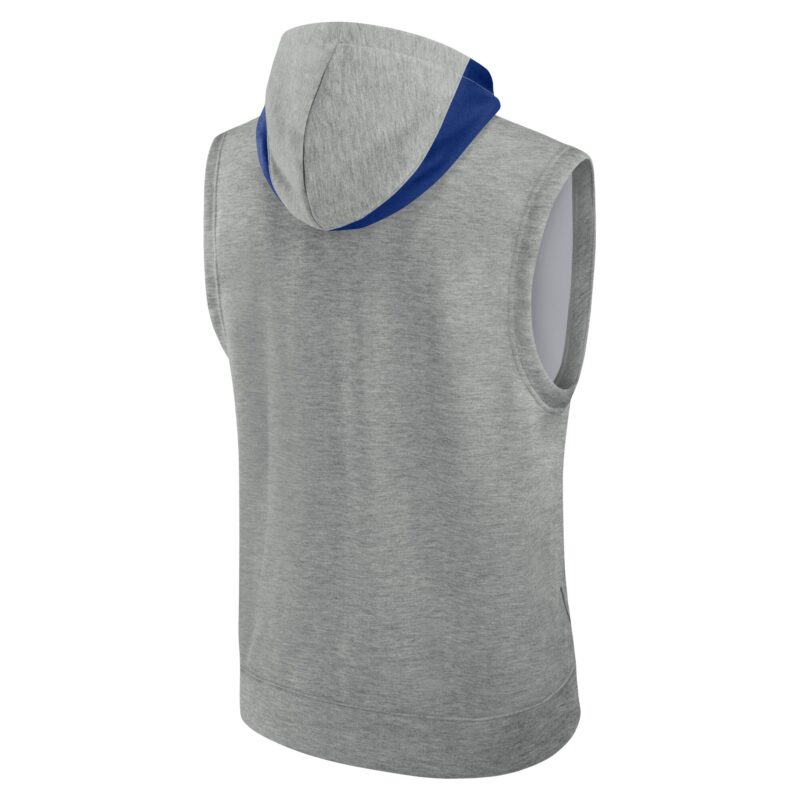 Chicago Cubs Collection Early Work Performance Sleeveless Pullover Hoodie - Heather Gray - Image 3