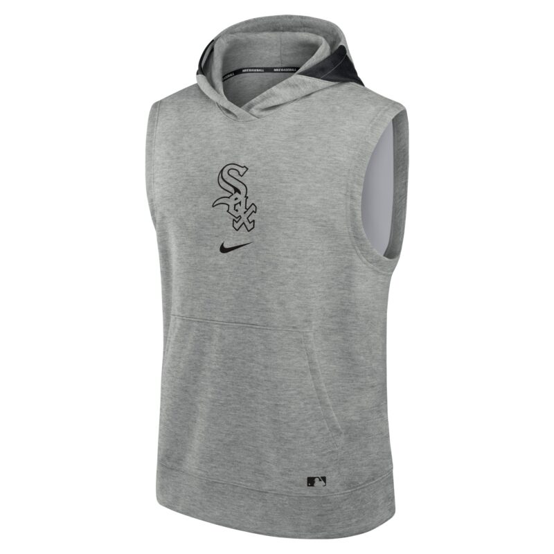 Chicago White Sox Collection Early Work Performance Sleeveless Pullover Hoodie - Heather Gray - Image 2