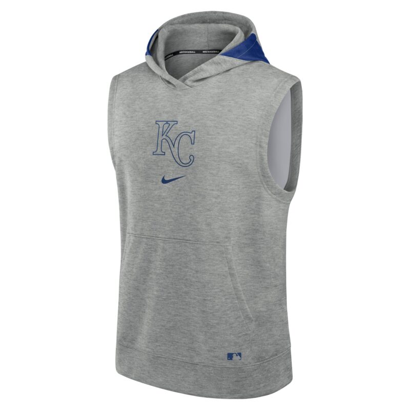 Kansas City Royals Collection Early Work Performance Sleeveless Pullover Hoodie - Heather Gray - Image 2