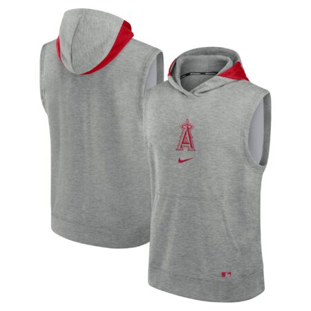 Los Angeles Angels Collection Early Work Performance Sleeveless Pullover Hoodie - Heather Gray