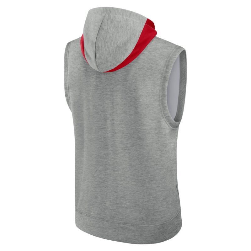 Los Angeles Angels Collection Early Work Performance Sleeveless Pullover Hoodie - Heather Gray - Image 3