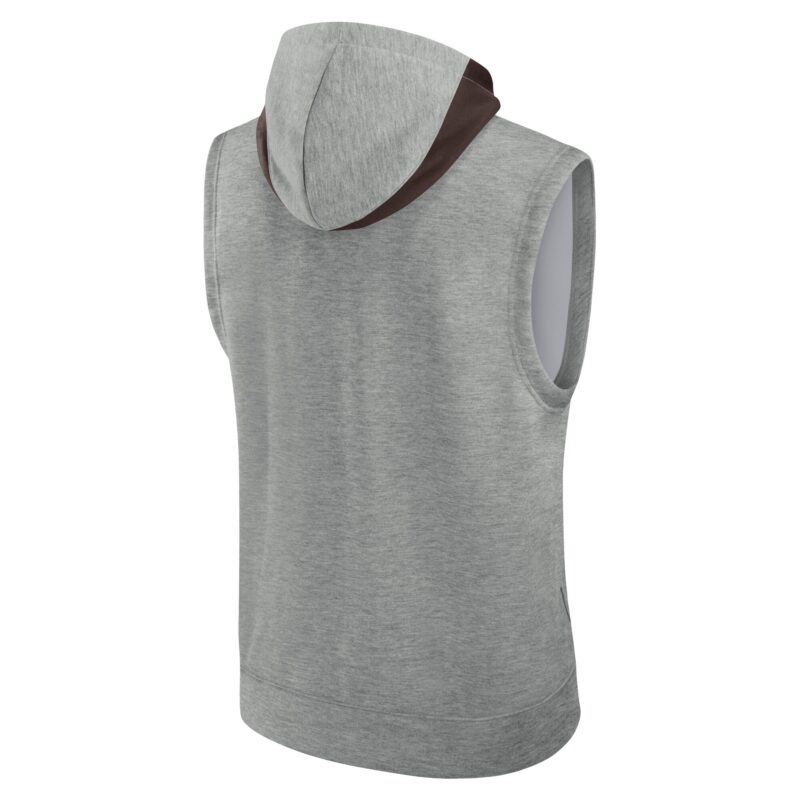 San Diego Padres Collection Early Work Performance Sleeveless Pullover Hoodie - Heather Gray - Image 3