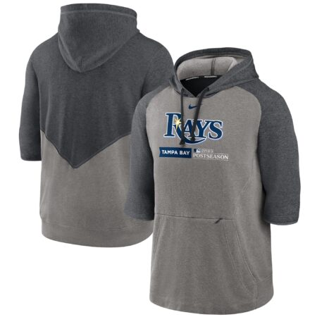 Tampa Bay Rays 2023 Postseason Collection Flux Three-Quarter Sleeve Pullover Hoodie – Heather Gray