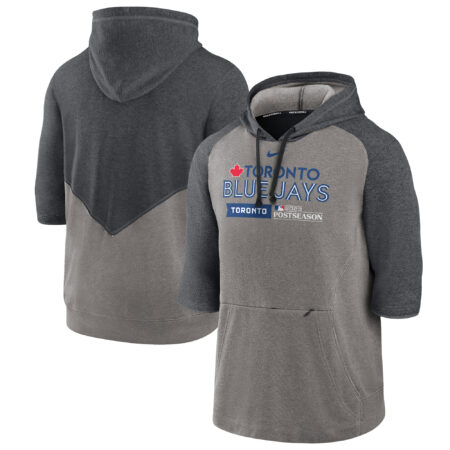 Toronto Blue Jays 2023 Postseason Collection Flux Three-Quarter Sleeve Pullover Hoodie – Heather Gray