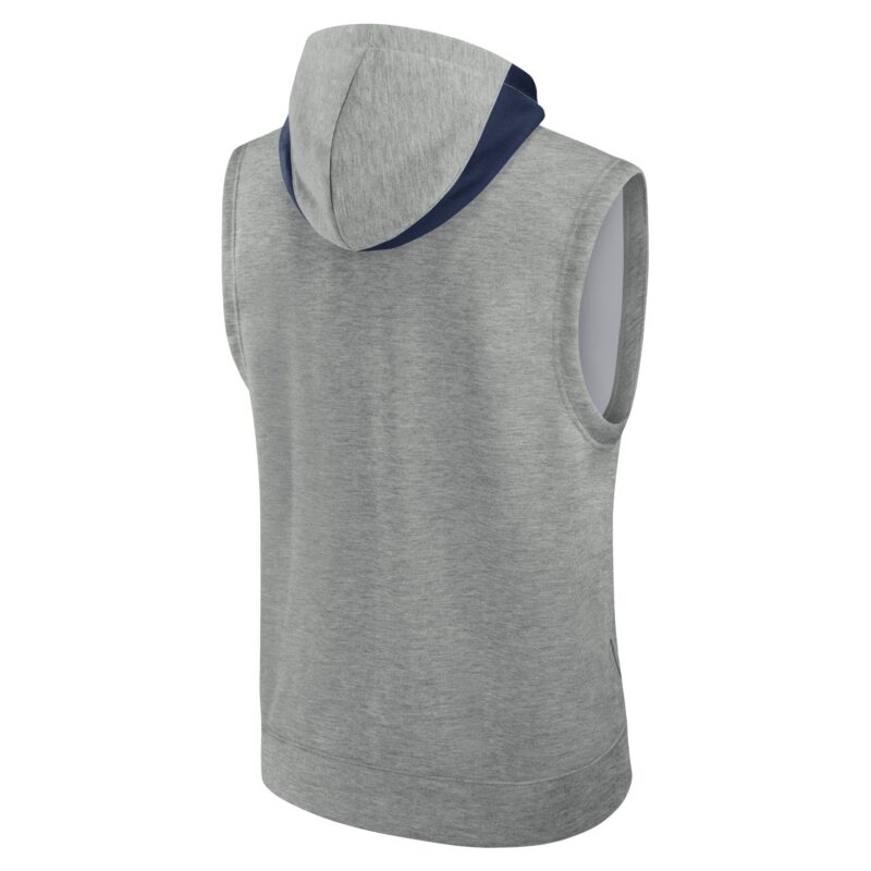 Toronto Blue Jays Collection Early Work Performance Sleeveless Pullover Hoodie - Heather Gray - Image 3