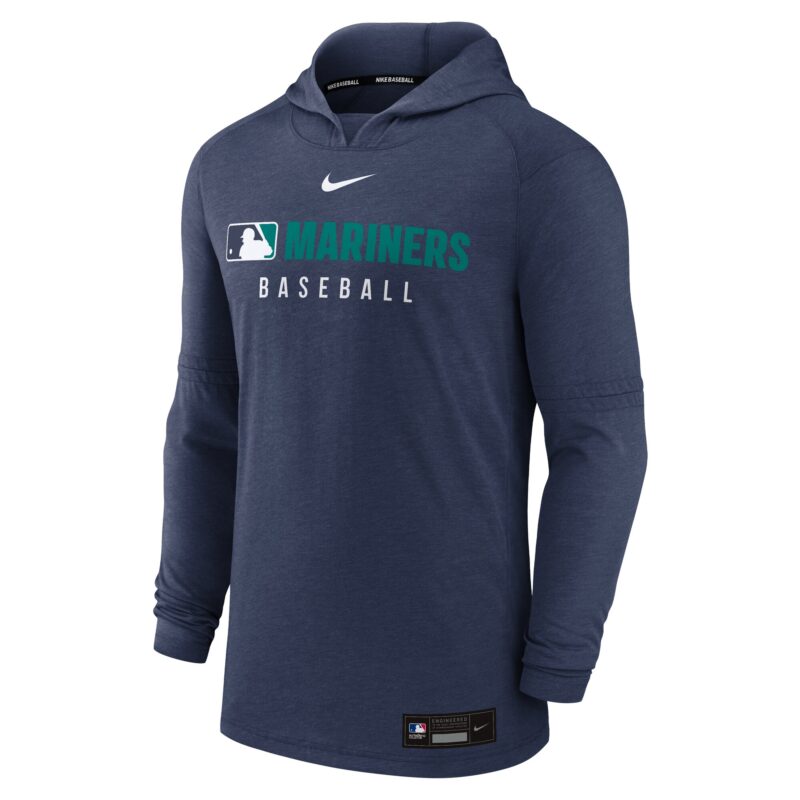 Seattle Mariners Collection Tri-Blend Performance Pullover Hoodie - Heather Navy - Image 2