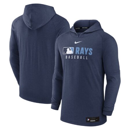 Tampa Bay Rays Collection Tri-Blend Performance Pullover Hoodie - Heather Navy