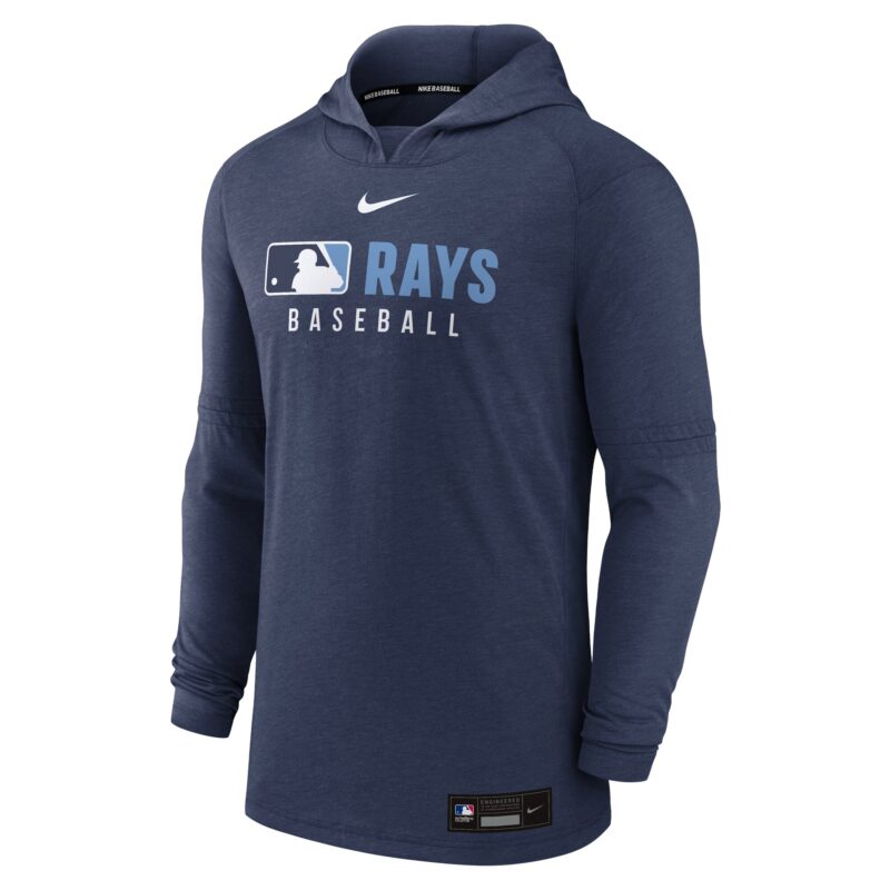 Tampa Bay Rays Collection Tri-Blend Performance Pullover Hoodie - Heather Navy - Image 2