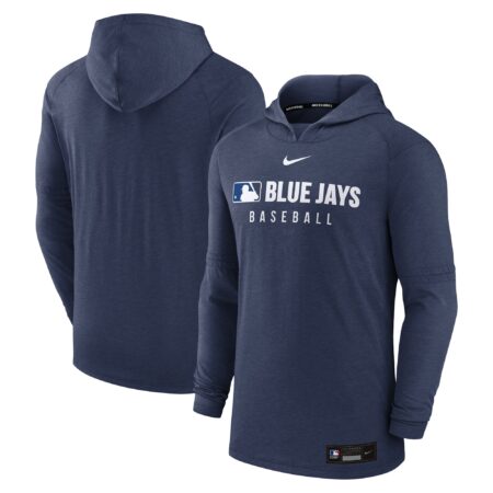 Toronto Blue Jays Collection Tri-Blend Performance Pullover Hoodie - Heather Navy