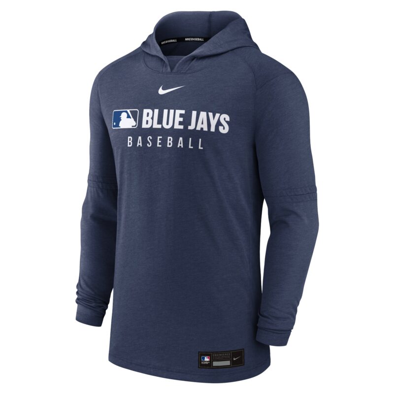 Toronto Blue Jays Collection Tri-Blend Performance Pullover Hoodie - Heather Navy - Image 2