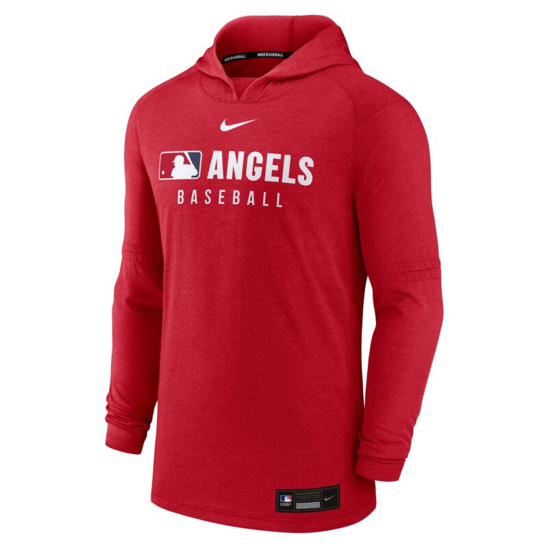 Los Angeles Angels Collection Tri-Blend Performance Pullover Hoodie - Heather Red - Image 2