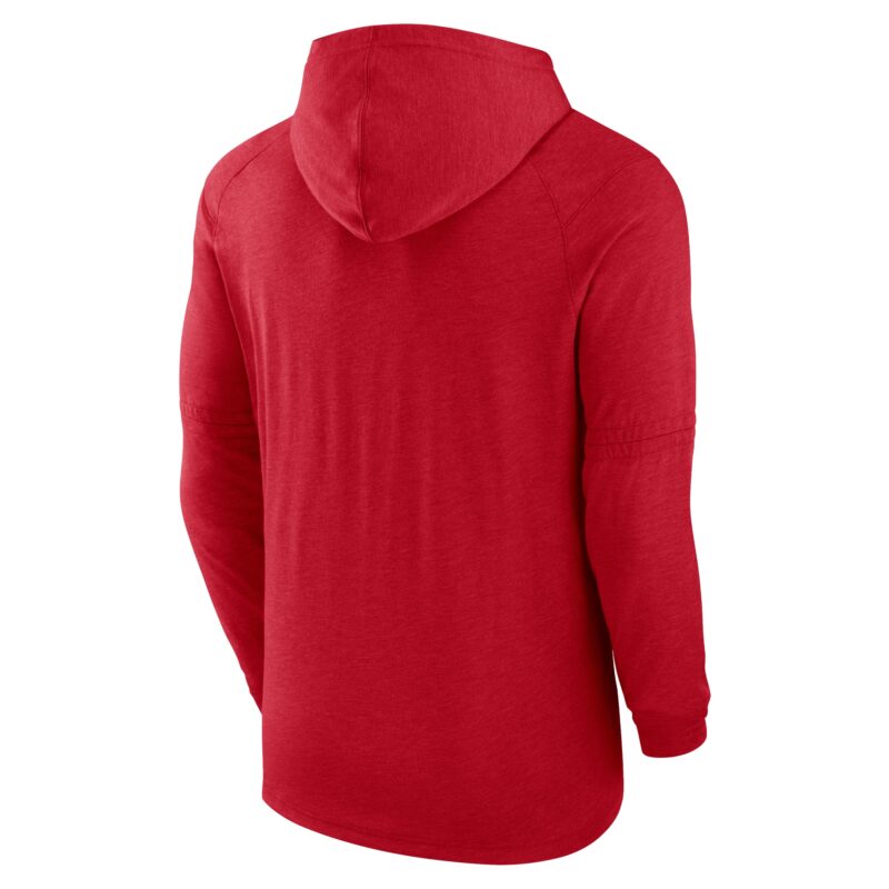 Los Angeles Angels Collection Tri-Blend Performance Pullover Hoodie - Heather Red - Image 3