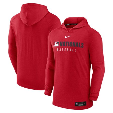 Washington Nationals Collection Tri-Blend Performance Pullover Hoodie - Heather Red