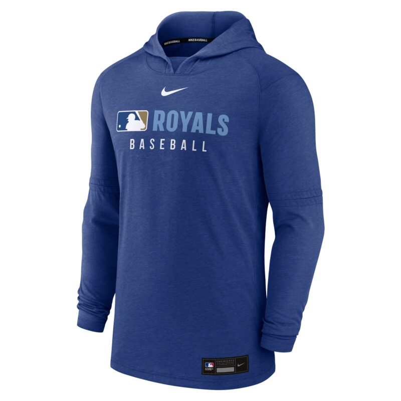 Kansas City Royals Collection Tri-Blend Performance Pullover Hoodie - Heather Royal - Image 2