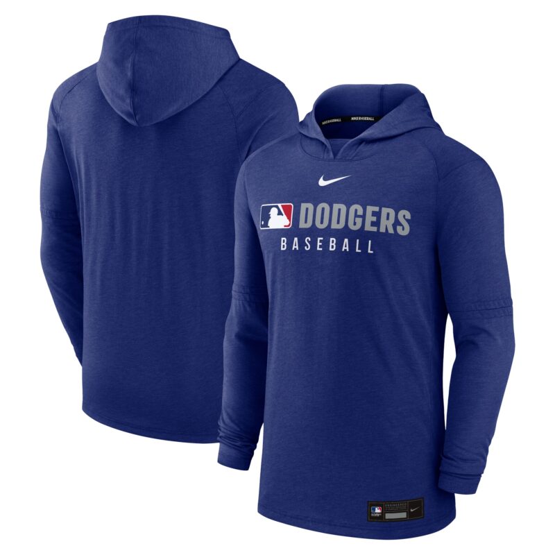 Los Angeles Dodgers Collection Tri-Blend Performance Pullover Hoodie - Heather Royal