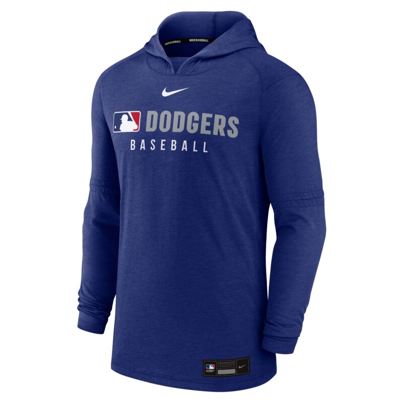 Los Angeles Dodgers Collection Tri-Blend Performance Pullover Hoodie - Heather Royal - Image 2
