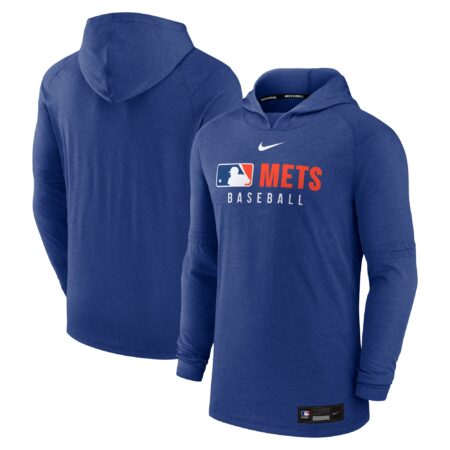 New York Mets Collection Tri-Blend Performance Pullover Hoodie - Heather Royal