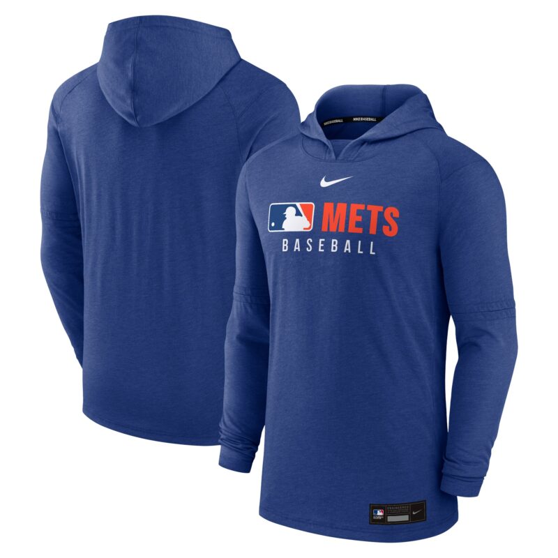 New York Mets Collection Tri-Blend Performance Pullover Hoodie - Heather Royal