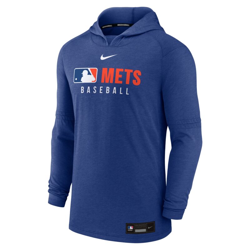 New York Mets Collection Tri-Blend Performance Pullover Hoodie - Heather Royal - Image 2