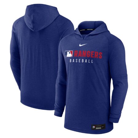 Texas Rangers Collection Tri-Blend Performance Pullover Hoodie - Heather Royal