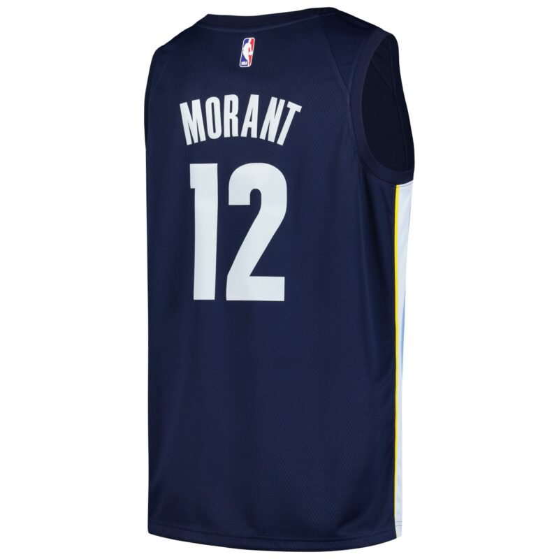 Ja Morant Memphis Grizzlies Swingman Player Jersey - Icon Edition - Navy - Image 3