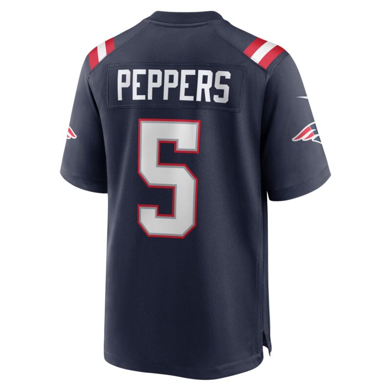 Jabrill Peppers New England Patriots Game Player Jersey - Navy - Image 3