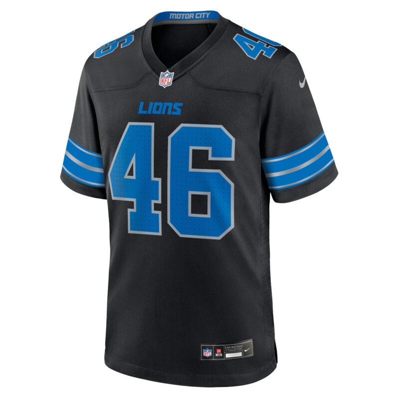 Jack Campbell Detroit Lions 2nd Alternate Game Jersey - Black - Image 2