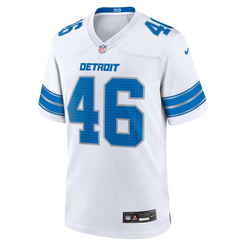 Jack Campbell Detroit Lions White Game Jersey - White - Image 2