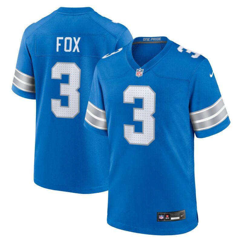 Jack Fox Detroit Lions Team Game Jersey - Blue