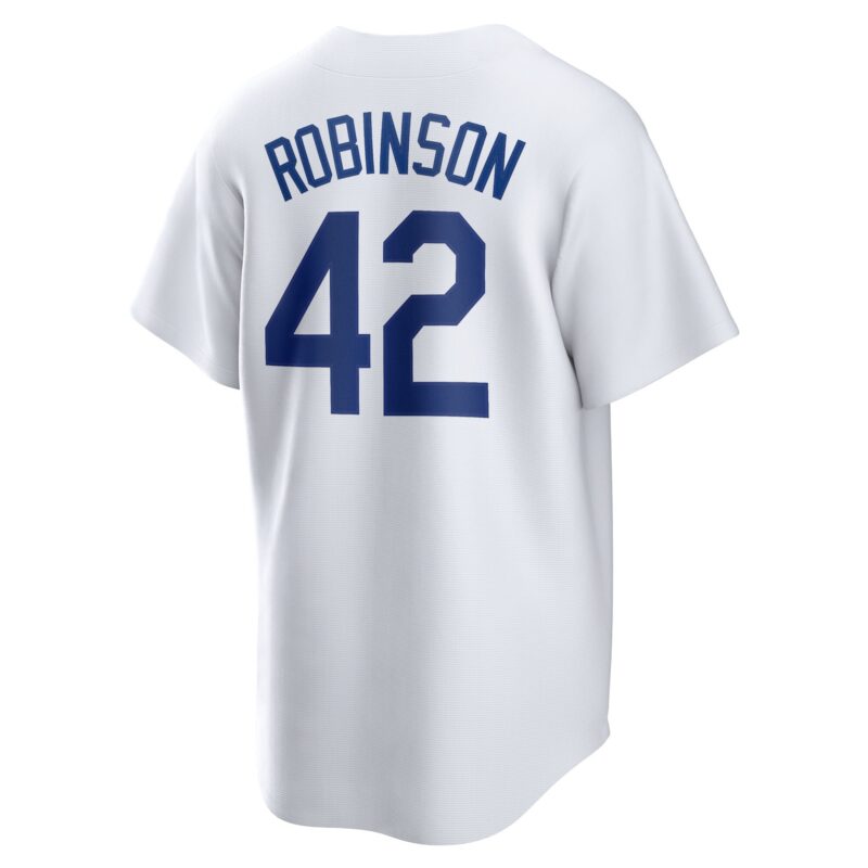 Jackie Robinson Brooklyn Dodgers Home Cooperstown Collection Player Jersey - White - Image 3