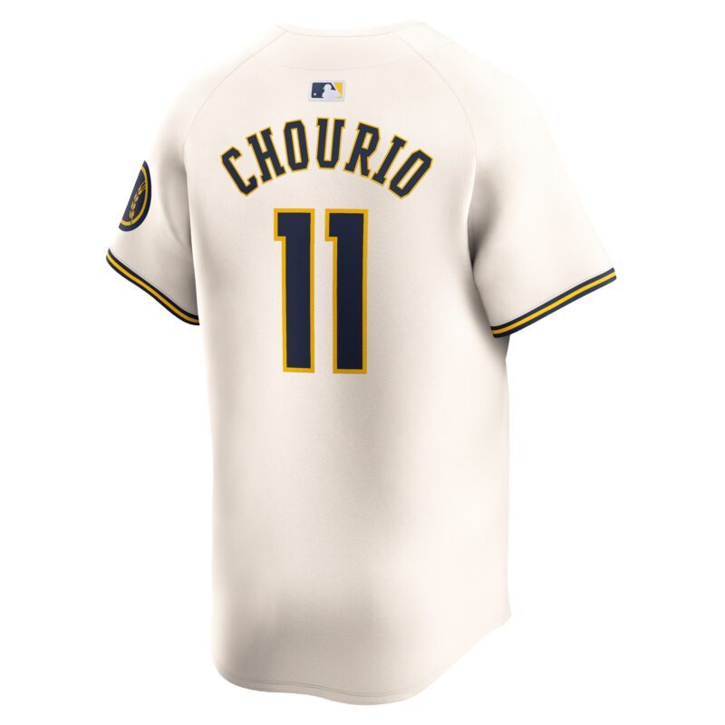 Jackson Chourio Milwaukee Brewers Home Limited Player Jersey - Cream - Image 3