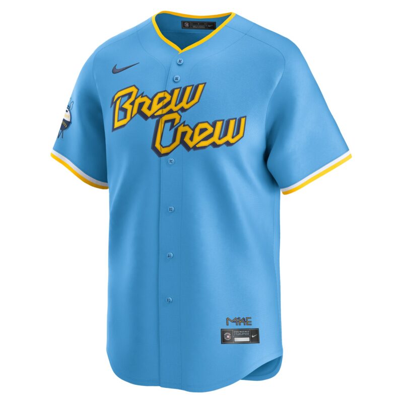 Jackson Chourio Milwaukee Brewers City Connect Limited Jersey - Powder Blue - Image 2