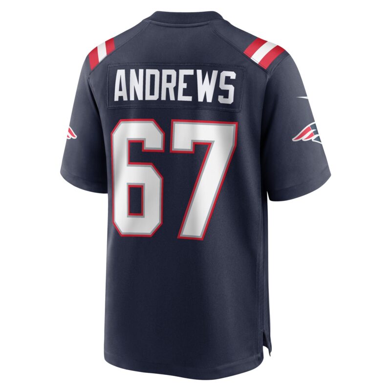Jake Andrews New England Patriots Team Game Jersey - Navy - Image 3