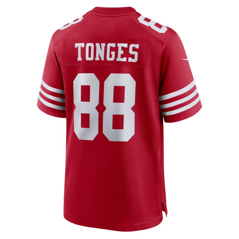 Jake Tonges San Francisco 49ers Team Game Jersey - Scarlet - Image 3