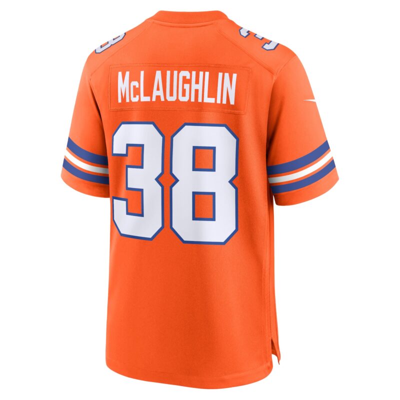 Jaleel McLaughlin Denver Broncos Mile High Collection 1977 Throwback Player Game Jersey - Orange - Image 3
