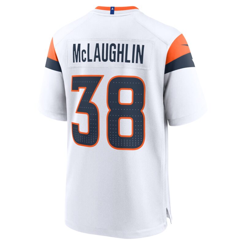 Jaleel McLaughlin Denver Broncos Game Jersey - White - Image 3