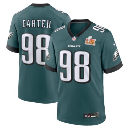 Jalen Carter Philadelphia Eagles Super Bowl LIX Game Player Jersey - Midnight Green