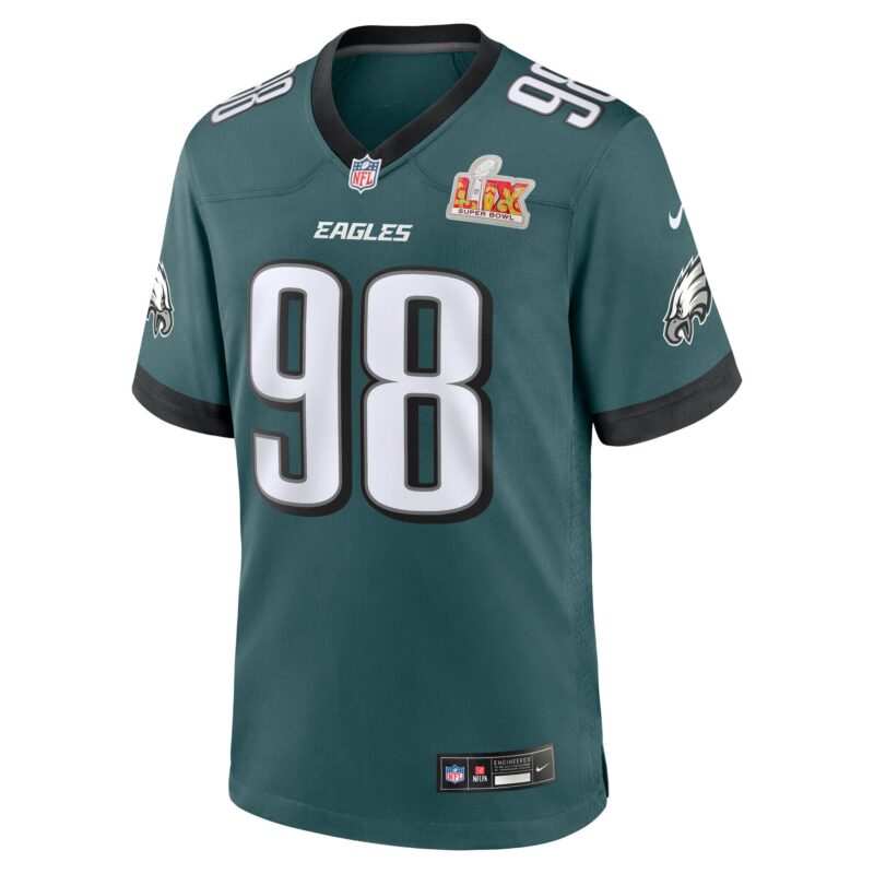 Jalen Carter Philadelphia Eagles Super Bowl LIX Game Player Jersey - Midnight Green - Image 2