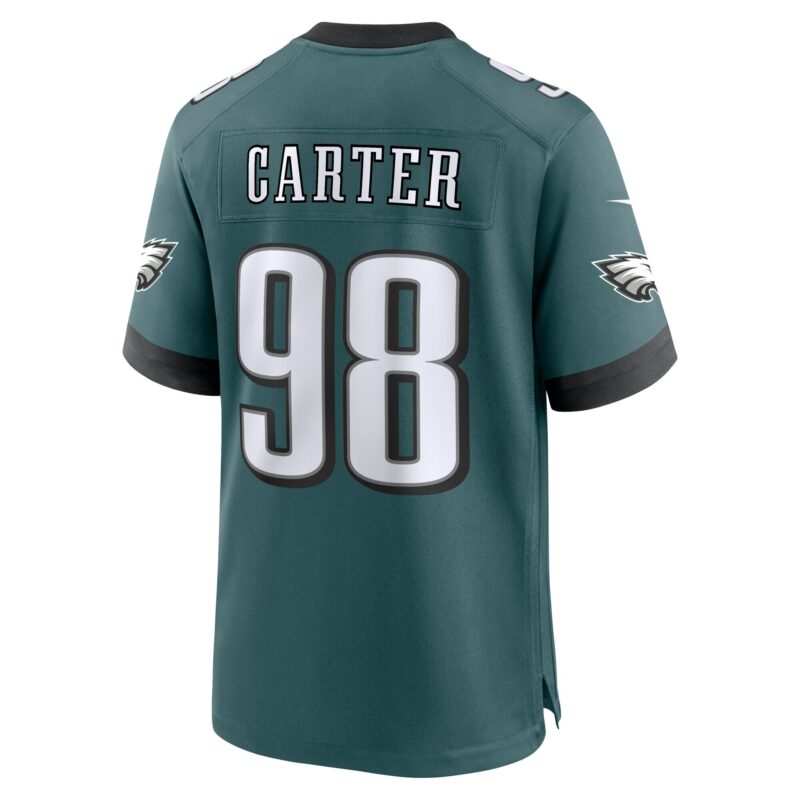 Jalen Carter Philadelphia Eagles Super Bowl LIX Game Player Jersey - Midnight Green - Image 3