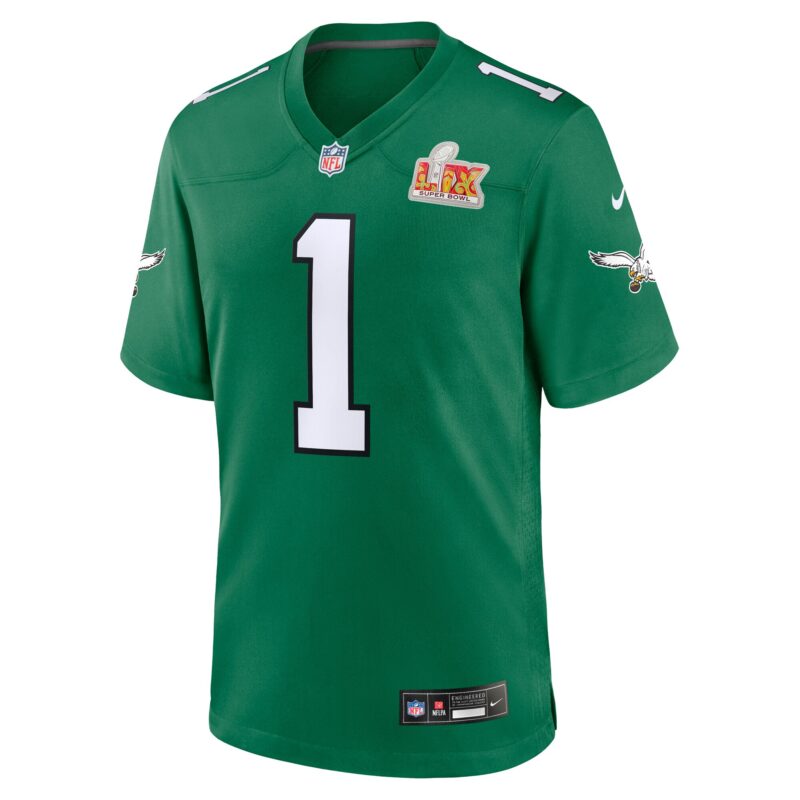Jalen Hurts Philadelphia Eagles Super Bowl LIX 2nd Alternate Game Jersey - Kelly Green - Image 2